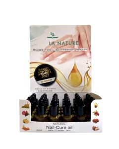 DISPLAY Nail-Cure oil 24x4ml PROMO met 24 zakjes en kaartjes - By La Nature