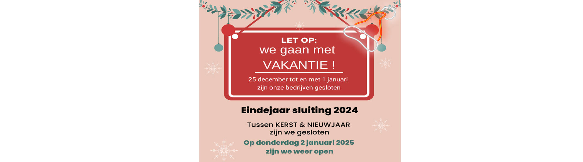 Eindejaarssluiting 2024