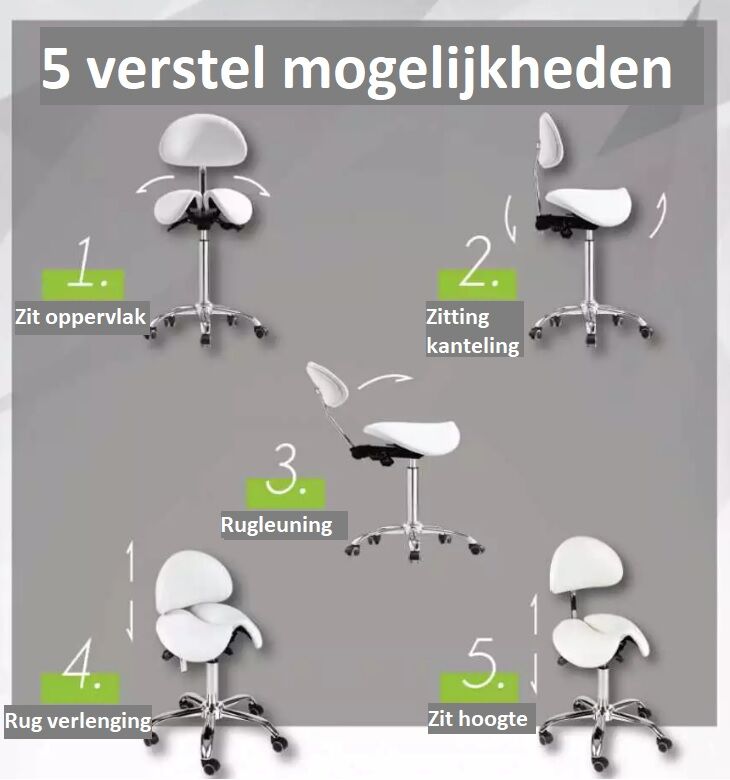 Verstel mogelijkheden vlinder tabouret